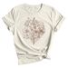 Wildflowers Botanical Nature Womens 100% Cotton T-shirt Mens Tees Top Floral Line Art_viptrois.com