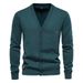 Loom Solid Color European And American Style Cardigan High Quality 2024 Business New Men's Cross-Border Knitted Sweater_viptrois.com