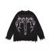 Alphabet Jacquard Knitted Sweater Autumn/Winter Sweater Black Sweater Coat_viptrois.com