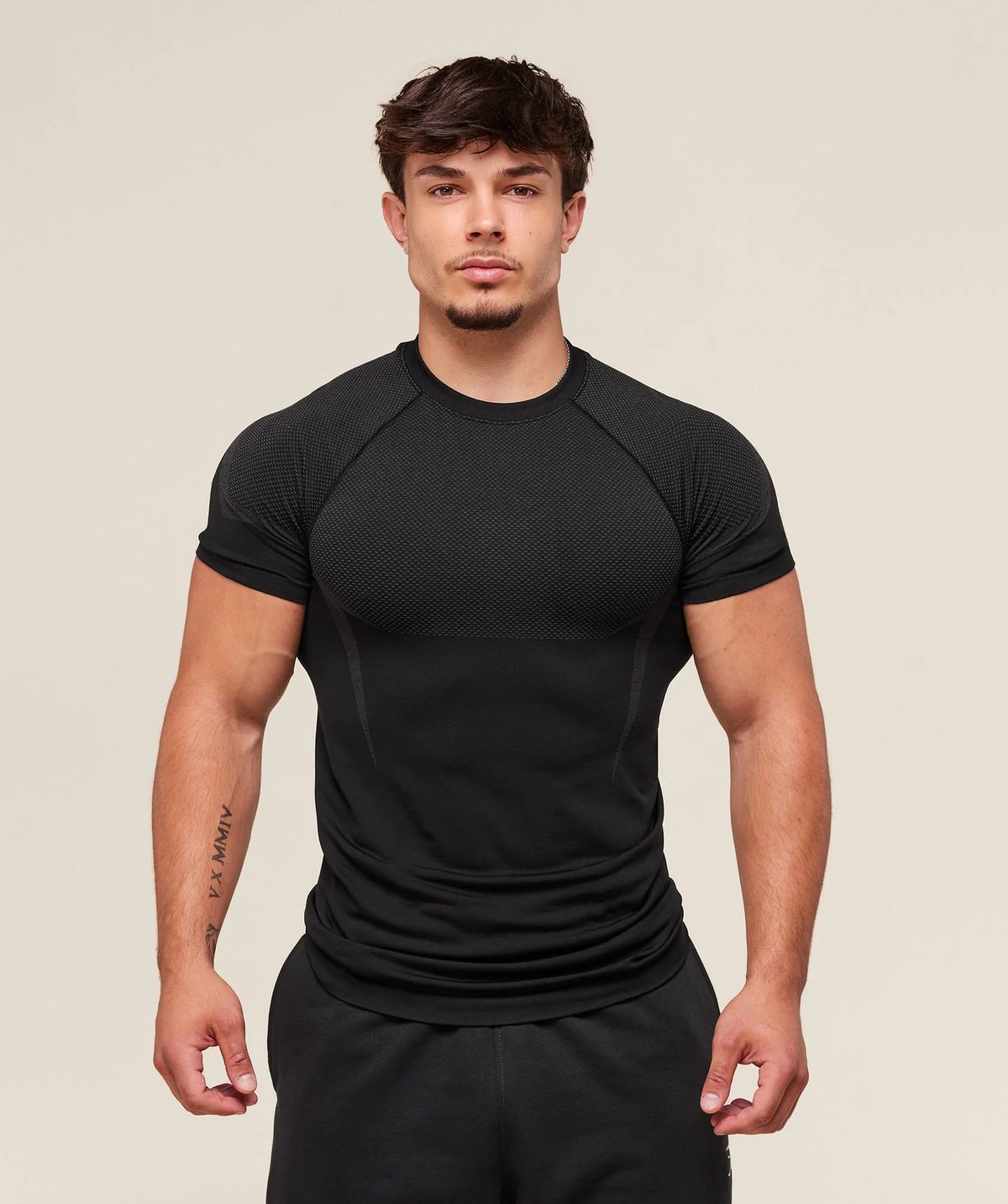 Men's Clothing Men's Short Sleeve GYM Sports Fitness Running Training Suit Stretch Fashion Printed Round Neck T Shirt_viptrois.com