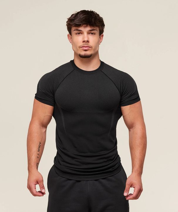 Men's Clothing Men's Short Sleeve GYM Sports Fitness Running Training Suit Stretch Fashion Printed Round Neck T Shirt_viptrois.com