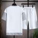 Men's Summer Two-piece Suit Korean Style Fashion Trend Teenagers Loose Trendy Brand Embroidered Short-sleeved T-shirt Shorts_viptrois.com