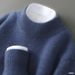 Men's 100% Wool Half-Turtleneck Sweater – Thick Winter Knit Pullover (Beige/Camel/Navy Blue, Sizes S-3XL, Oversized Fit For Layering)_viptrois.com