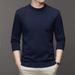 Pure Cross-Border Foreign Trade Sweater Men 2025 Autumn Winter New Men's Solid Color Long Sleeve Knitted Pullover Base Shirt_viptrois.com