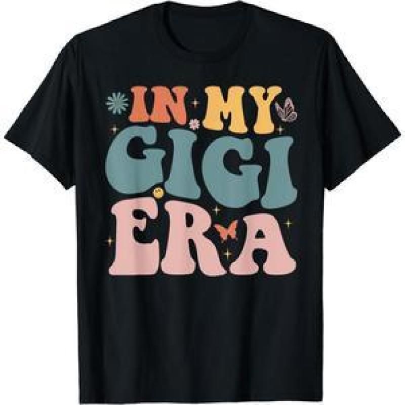 Camiseta Algodón Manga Corta "In My Gigi Era" Anunciar El Nacimiento De Un Bebé, Para Mujeres Y Hombres_viptrois.com