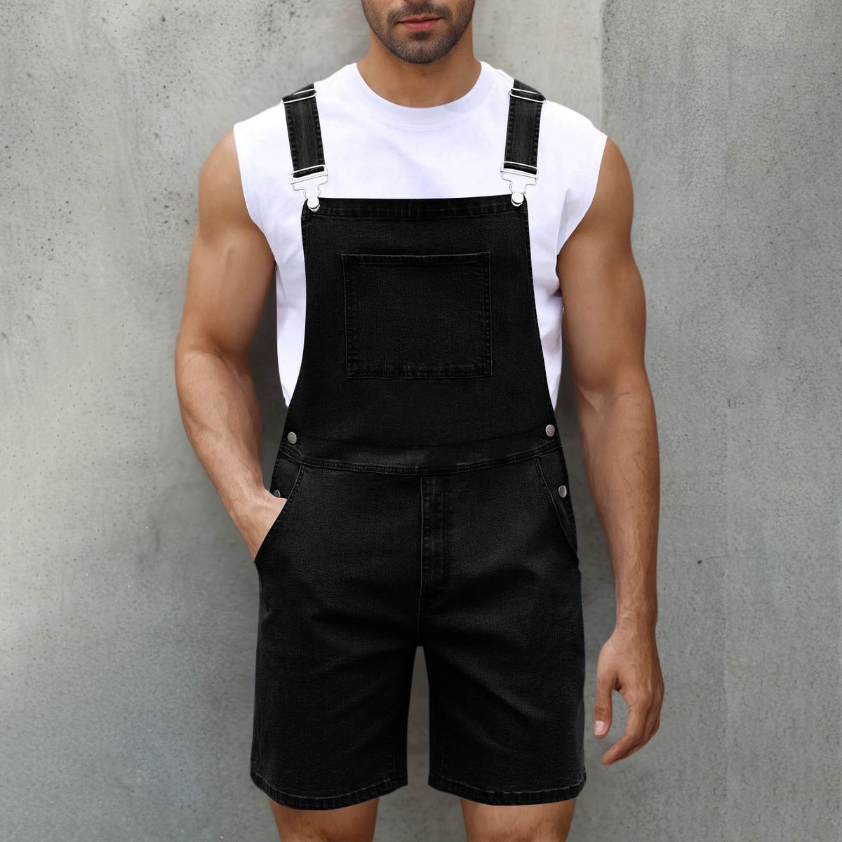 2026 Spring And Summer New European Light Luxury Denim Shorts Men's Trend Casual Denim Overalls Shorts Men_viptrois.com