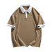 Men's Summer Solid Color Polo T-Shirt Heavyweight Soft Polyester Short Sleeve Trendy For Students And Commuters_viptrois.com