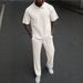Men's Jacquard Knit Polo & Shorts Set - Premium Textured 2-Piece Outfit For Summer (White, Black, Gray, Olive, Navy, Caramel) - S To Xxxl_viptrois.com