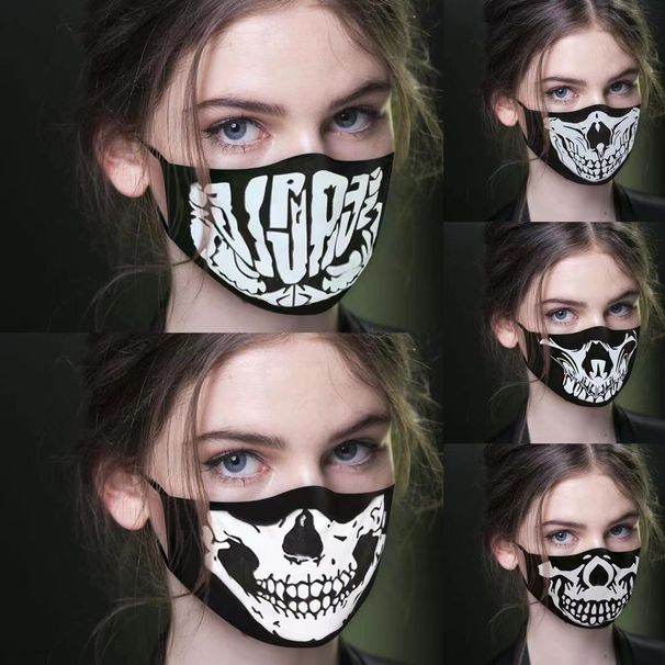 Halloween Expression Adult Cloth With Dustproof Printed Cotton Mask_viptrois.com