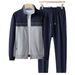 Men's Clothing Spring and autumn middle aged and elderly men's casual sports suit autumn and winter sweater cardigan jacket two piece dad suit_viptrois.com