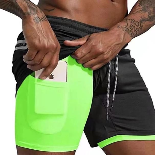 Turnhallen Fitness Shorts Männer Sommer Sportswear 2 In 1 Doppel-deck Kompression Shorts Männer Sport Trainingsanzüge Track Jogger Kurze Hosen_viptrois.com