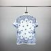 Fashionable AM short sleeved shirt set with starry sky letters printed all over letters, unisex cardigan_viptrois.com