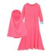 Kids’ Clothing Girls Spring And Autumn Long Sleeve Solid Color Dress + Headscarf 2 Piece Children's Clothing_viptrois.com