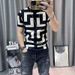 Y2K Sommer Neue Herren Schlank Vintage Kurzarm Stricken T-shirt Gestreiften Druck O Kragen Grafik T Shirts Für Männer Camiseta Masculina_viptrois.com