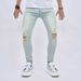 Man's clothing Men's jeans High stretch ripped slim jeans men's jeans_viptrois.com