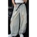 Men's Clothing Ripped Center Seam Jeans Men's Summer Thin American High Street Trendy Trousers Loose Straight Wide Leg Casual Trousers_viptrois.com