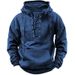 Pure Solid Color Cross-Border Independent Station Foreign Trade Plus Size Men's Retro Lace-Up Pullover Hooded Trendy Brand_viptrois.com