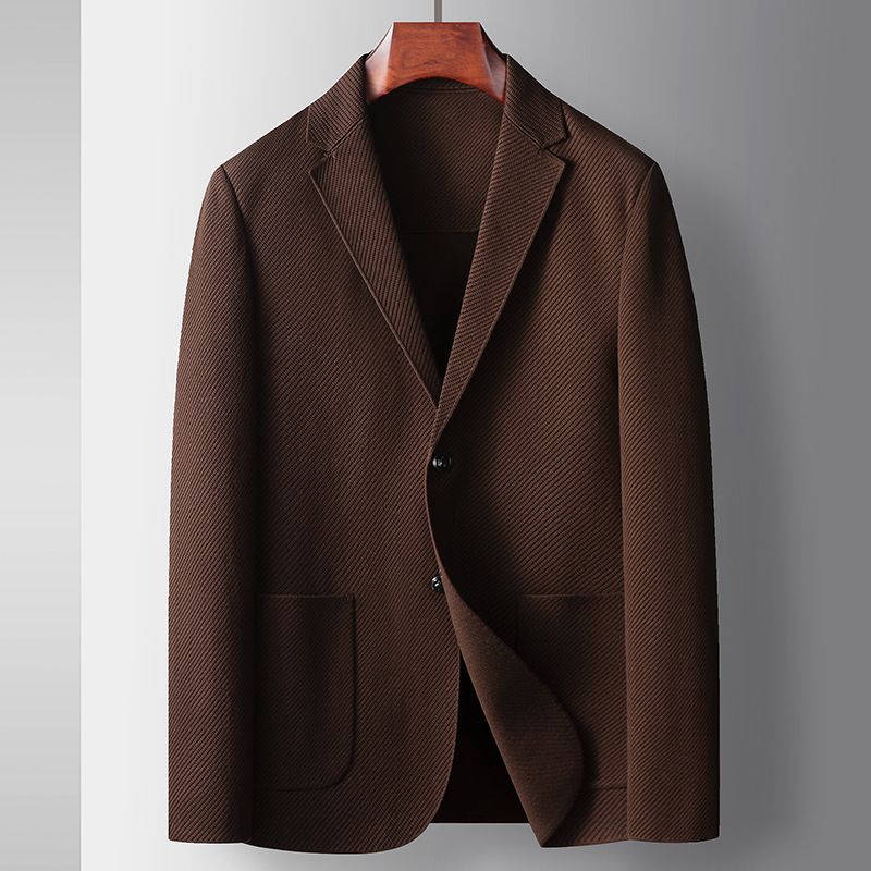 Men's Clothing Men's casual suit autumn and winter light luxury business single western single breasted knitted rocker suit jacket_viptrois.com