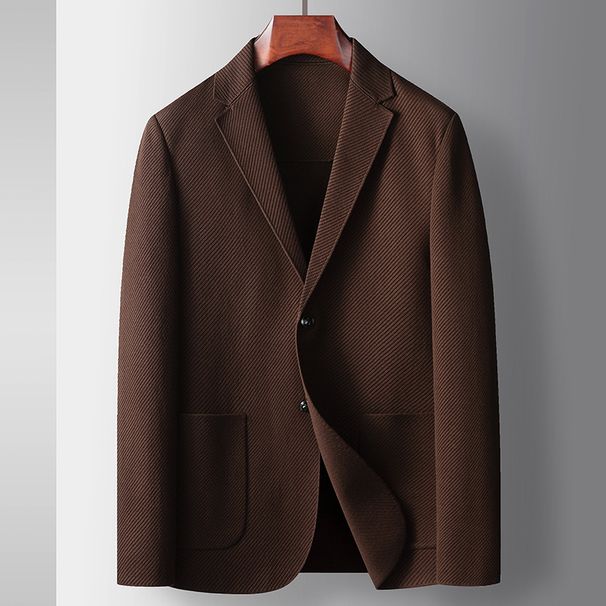 Men's Clothing Men's casual suit autumn and winter light luxury business single western single breasted knitted rocker suit jacket_viptrois.com