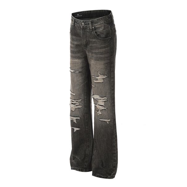 Men's Clothing Cleanfit Knife Cut Hole Jeans Men And Women Hiphop Old Trousers Trend_viptrois.com