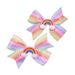 A Pair Of Girls' Fishtail Bow Hairpins, Baby Rainbow Cloud Bangs Clips, Polka Dot Thread Ribbon Hairpins_viptrois.com