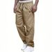 Men's Clothing Youth Sports Pants Overalls Tether Loose Fashion Casual Straight Pants_viptrois.com