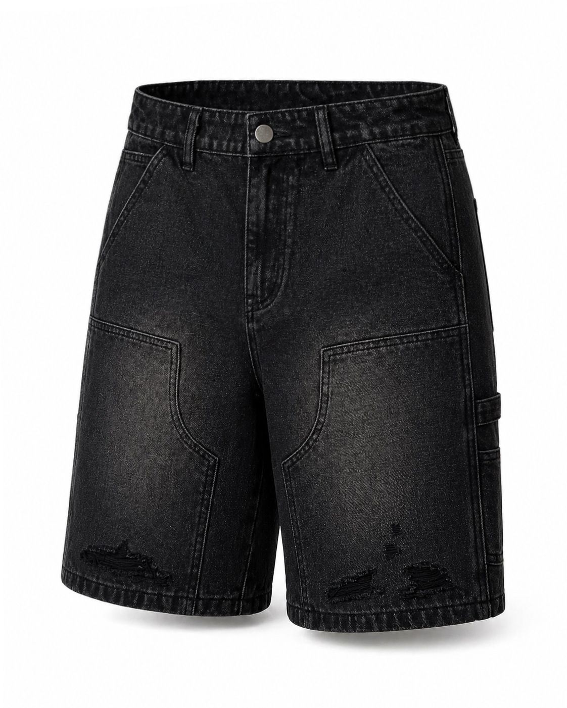 Men's Summer Denim Shorts Trendy Distressed Loose Fit Casual Five Point Versatile Pants Men's Clothing_viptrois.com
