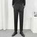 Men's Slim Fit Straight Leg Woolen Trousers Autumn/Winter Korean Style Brushed Thick Casual Long Pants_viptrois.com