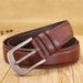 Men's Genuine Leather Belt Classic Business Pin Buckle Soft Leather Belt Trouser Belt Men's Leather Belt_viptrois.com