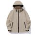 Jacket Single-layer Hooded Solid Color Waterproof Women's Thin Single-shot Windproof Jacket Men's Three-proof Mountaineering Jacket_viptrois.com