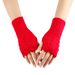 Heart-shaped Knitted Hollow Heart Design Autumn Winter Fingerless Arm Warmers Acrylic Gloves_viptrois.com