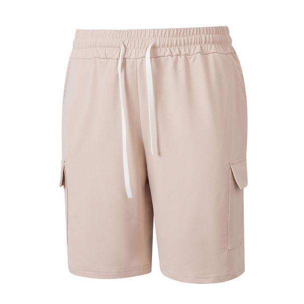 Men's Clothing Men's Trendy Versatile Solid Color Elastic Waist Pants With Large Pockets Outdoor Workwear Style Five-Point_viptrois.com