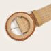 Women Braided Belts Hand Woven Round Buckle Elastic Pp Straw Belt_viptrois.com