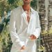 Men's Autumn And Winter Loose Lapel Long Sleeved Shirt Shorts Two Piece Casual Fashion Suit_viptrois.com