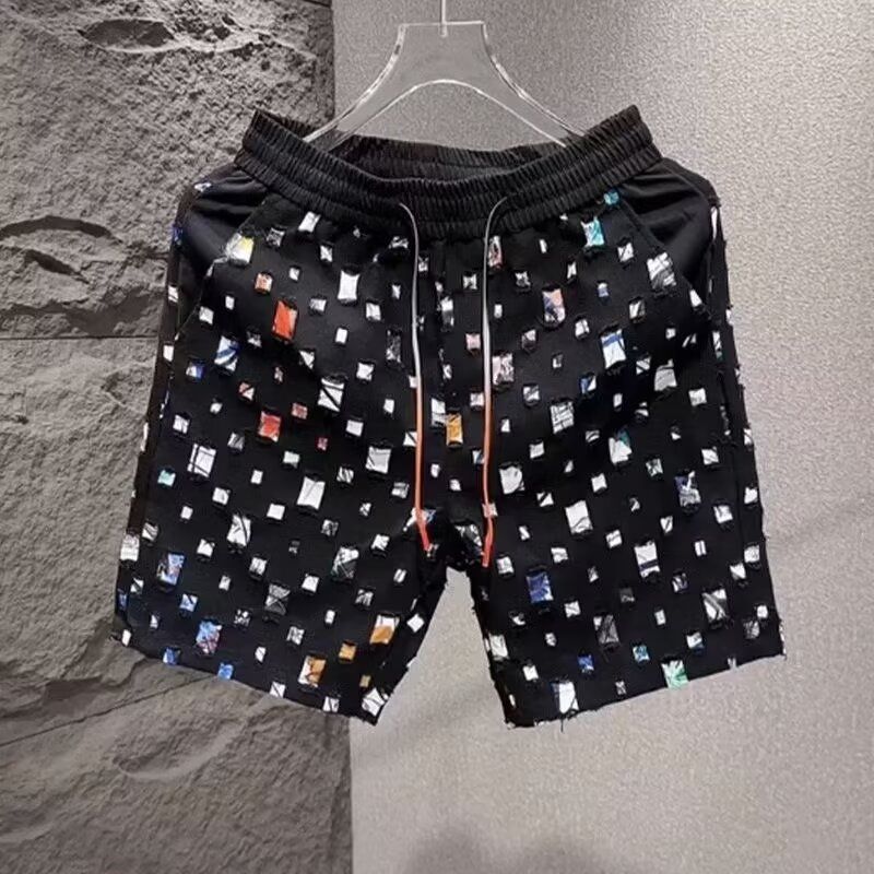 Men's Clothing Summer New Men's Fashion Personality Print Shorts Trendy Brand Handsome Youth All Match Shorts Loose Beach Pants_viptrois.com