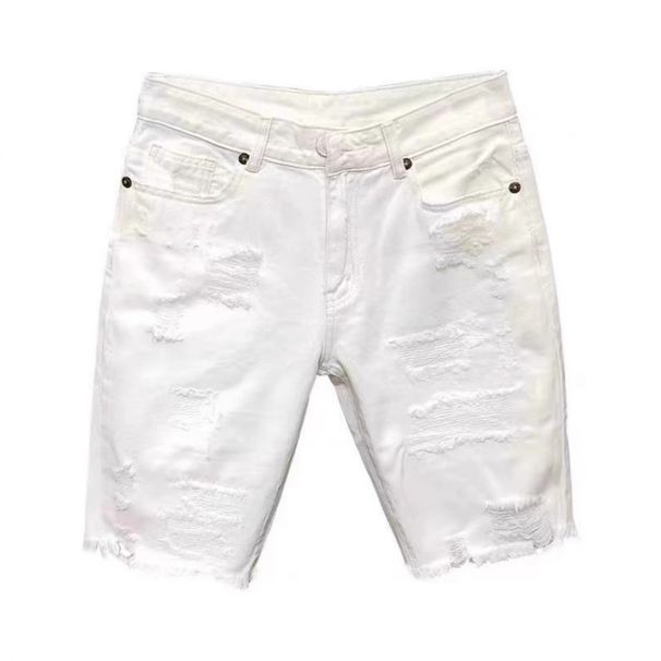 Ripped Denim For Men Loose Fit American Trendy Brand Cool Shorts Fashionable Summer Design Street Style Pants_viptrois.com