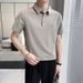 Summer New Products Men's Polo Shirt Solid Color Clean Drape Men's Elastic Ice Silk Lapel Short Sleeve POLO Shirt_viptrois.com