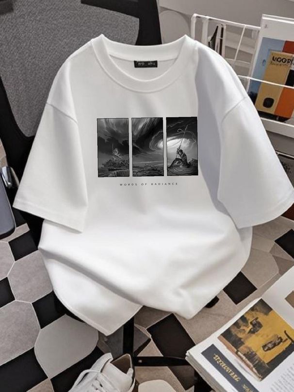 Stormlight Archive T Shirt Words Of Radiance Cover Vintage Cosmere Brandon Sanderson Art Fantasy Book Fans Homme Versatile Casual Streetwear_viptrois.com