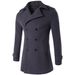 Loom Loom AOWOFS 2024 Spring And Autumn New Fashion Quality Men's Wool Double-Breasted Simple Trench Coat XD111 European Version_viptrois.com