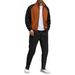 Men's Waffle Knit Zip-Up Jacket & Pants Set - Contrast Pocket Casual Lounge Wear With Stand Collar_viptrois.com