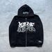 Men's Clothing Autumn New Style Sweatshirt Personality Street Style Foam Letter Print Cardigan Sweatshirt Jacket_viptrois.com