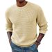 Men's British-Style Knit Sweater – Premium Acrylic Crewneck Pullover With Ribbed Hem (S-3XL, 6 Colors) | Relaxed Fit Long Sleeve Casual Top_viptrois.com