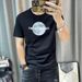 Summer Personalized Starry Print Men's Short Sleeved T-shirt, Youth Fashion High-end Silk Cotton T-shirt_viptrois.com