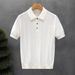 Men's Retro Knit Polo Shirt – Lightweight Short-Sleeve Casual Top For Spring & Summer (Classic Colors, Relaxed Fit, Breathable Polyester)_viptrois.com