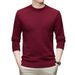 Pure Cross-Border Foreign Trade Sweater Men 2025 Autumn Winter New Men's Solid Color Long Sleeve Knitted Pullover Base Shirt_viptrois.com