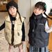 Men's Clothing Kids' Puffer Vest - Winter Quilted Sleeveless Jacket (Khaki/Black/Cream, 120-160cm) Hot-selling_viptrois.com