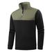Men's Fleece-Lined Camo Half-Zip Sweatshirt - Winter Stand Collar Pullover, Soft Velvet Interior, Trendy Streetwear (Black/Camo Green/Khaki)_viptrois.com