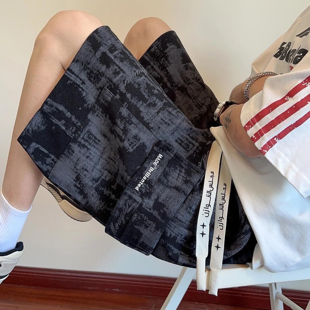Men's Clothing Men's Style Tie Dye Cargo Shorts Summer Trendy Casual Mid-Length Loose Straight Leg Beach Pants_viptrois.com