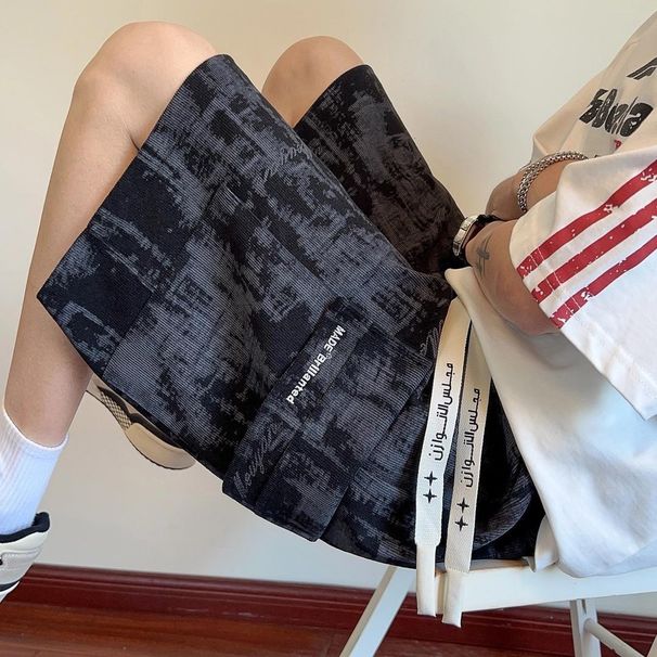 Men's Clothing Men's Style Tie Dye Cargo Shorts Summer Trendy Casual Mid-Length Loose Straight Leg Beach Pants_viptrois.com