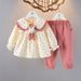 kid's clothing Autumn floral two-piece set 1-2-3 year old girl baby cartoon set baby autumn outing clothes_viptrois.com
